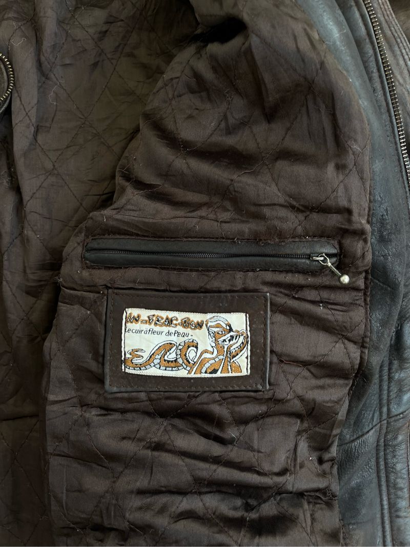 Vintage Leather jacket Pria brown, foto 3