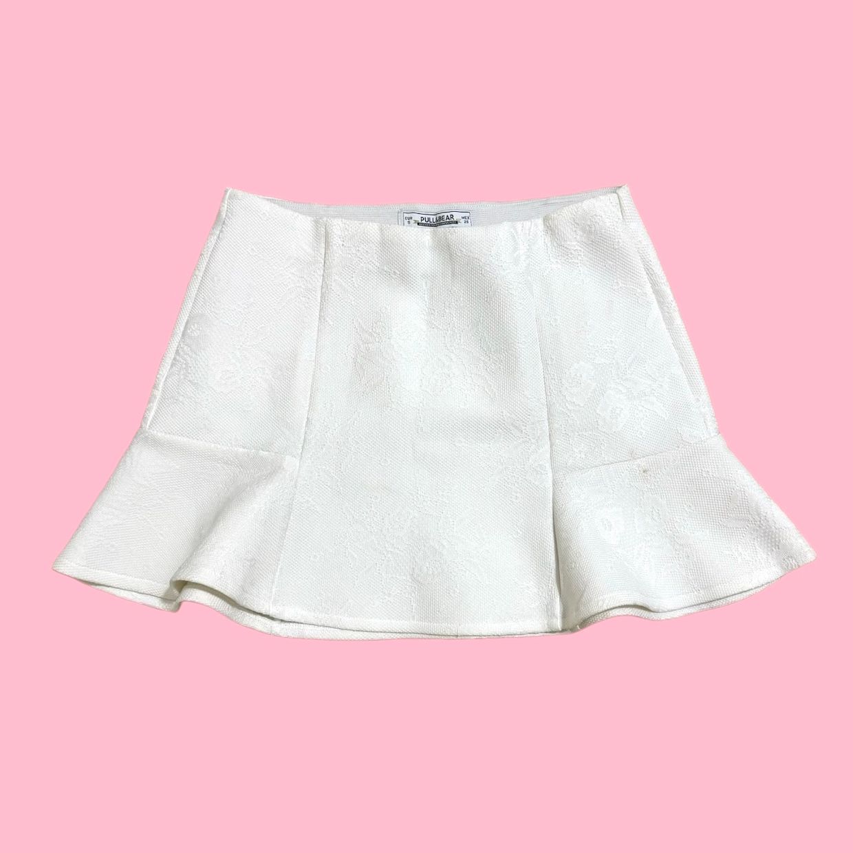 Pull & Bear Y2K Coquette Mini skirt Wanita white