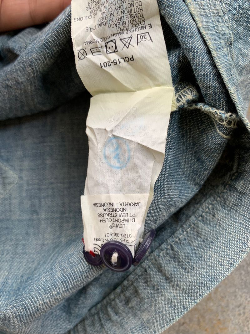 Levi’s Blue Denim Buckle Back Shirts, foto 7