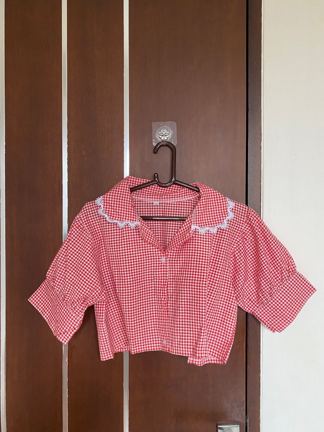 Y2K Blouse Wanita white red, foto 3