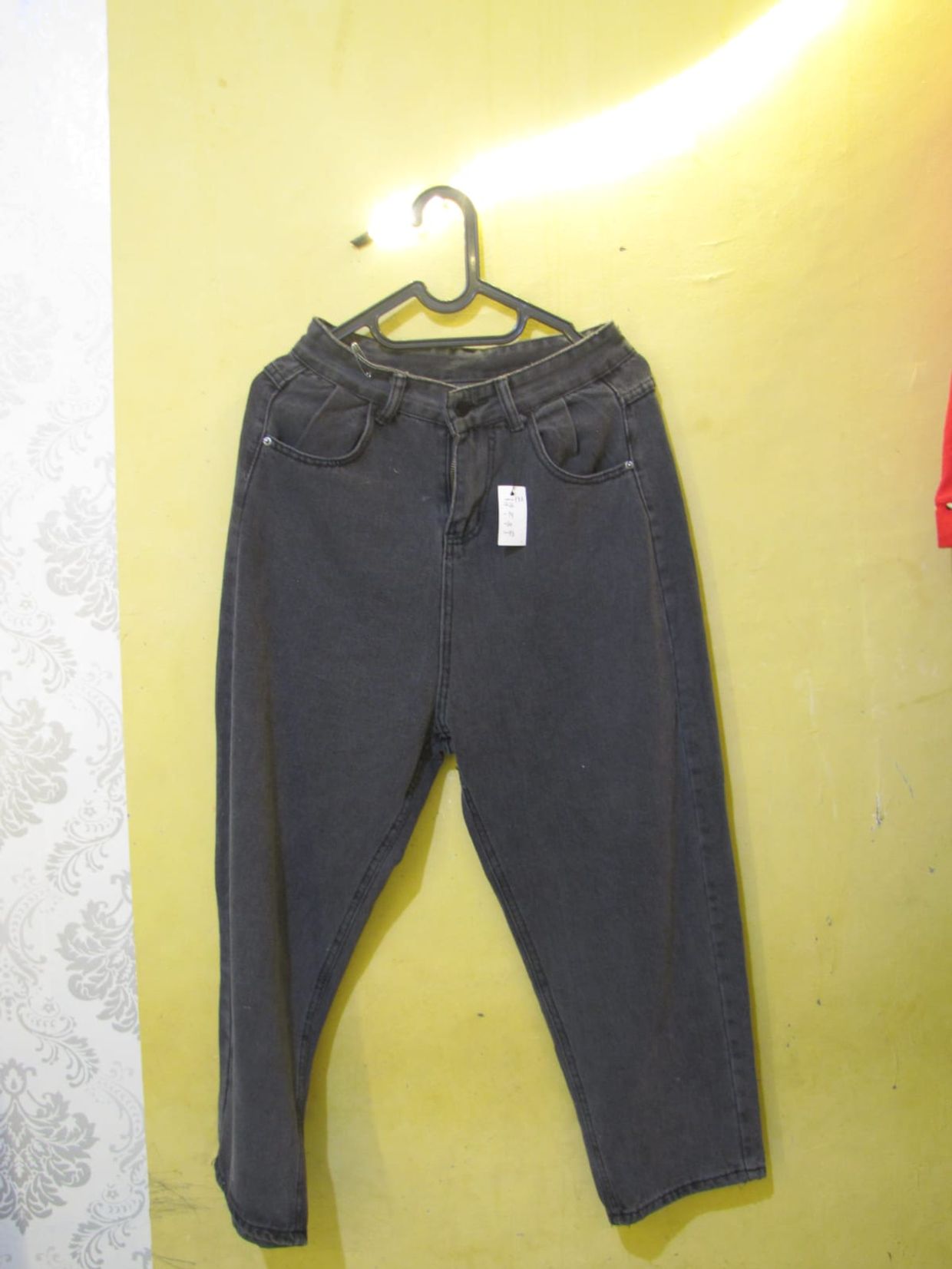Casual High waisted jeans Wanita black gray