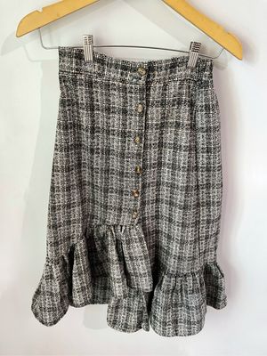 Skirt korean style tartan wol premium