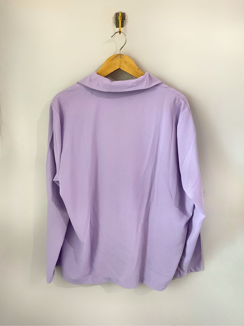 Blazer rompi outer lilac wanita, foto 4