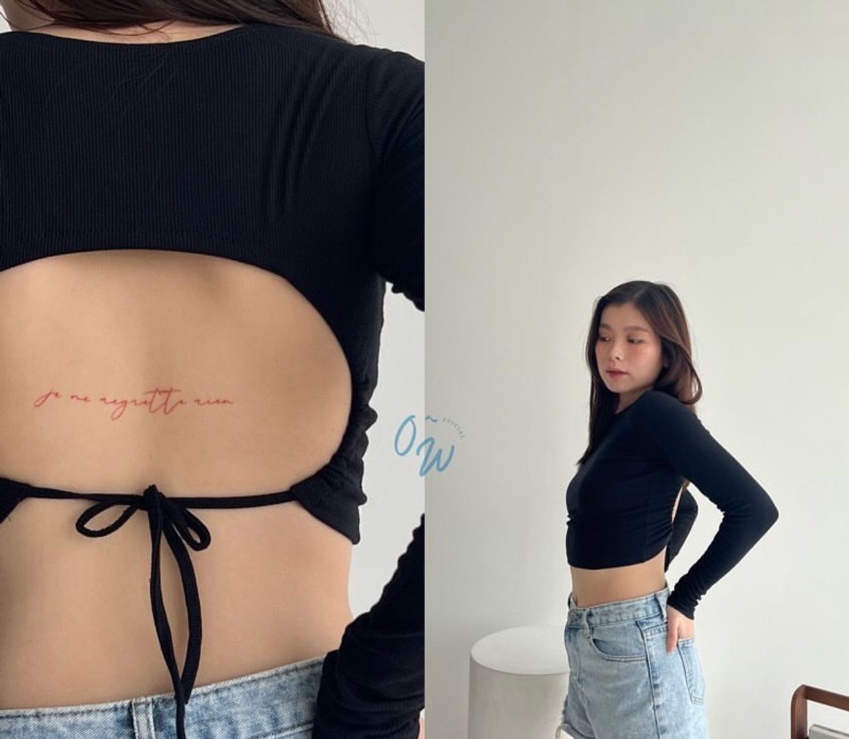 Y2K Crop top Wanita black