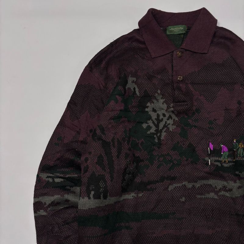 Vintage Landscape Sweater  Halfbutton, foto 4
