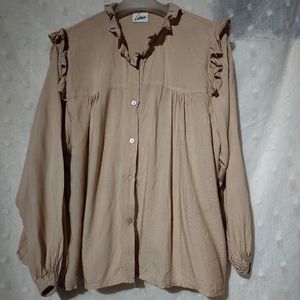 KEMEJA LENGAN PANJANG KOREAN LOOK WARNA COKSU PASTEL
