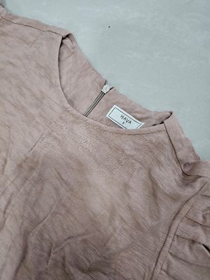 Minimalist Casual Midi dress Wanita tan brown