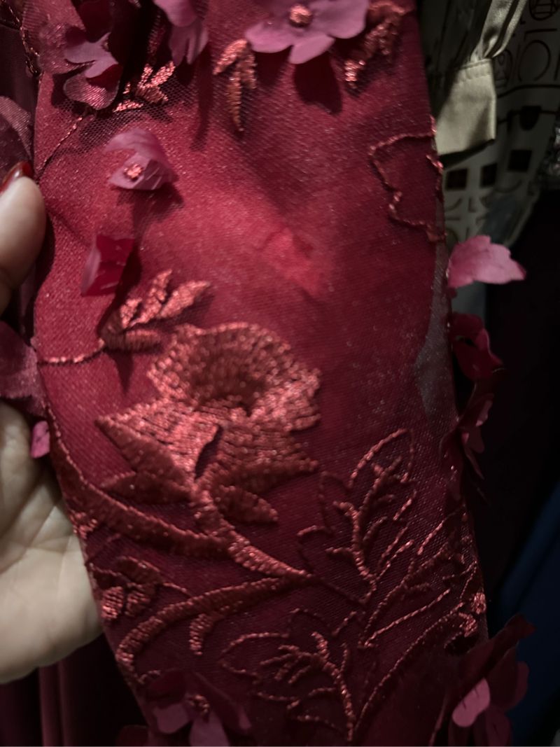 Gaun dress maroon, foto 3
