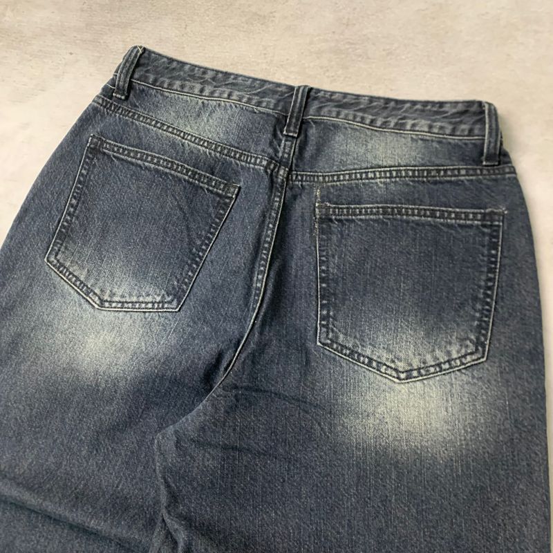 baggy jeans dark bluee black washed, foto 7