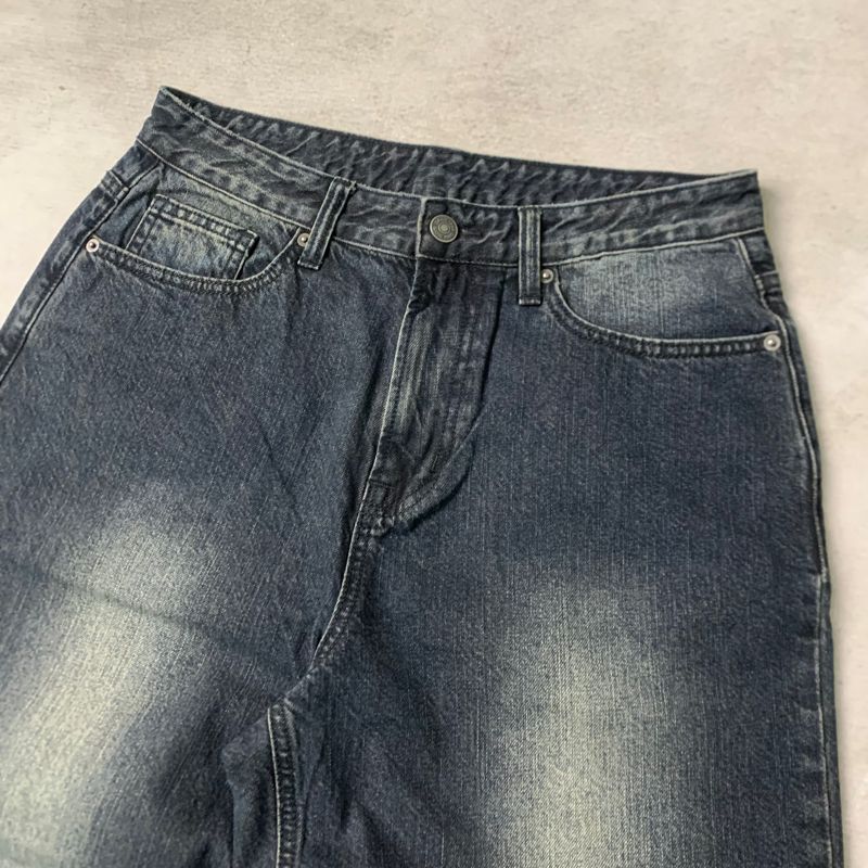 baggy jeans dark bluee black washed, foto 6