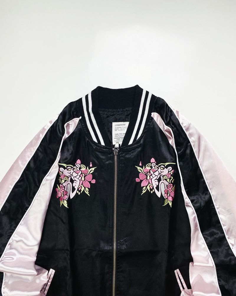 Bomber Sukajan Pink Panther Embroidery, foto 3