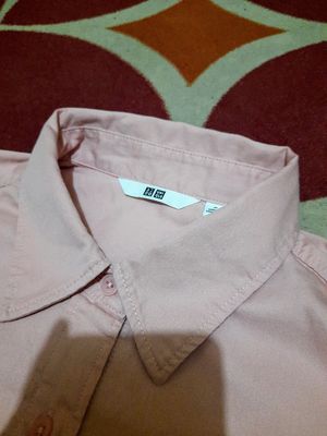 KEMEJA CUTTON TWILL UNIQLO PINK