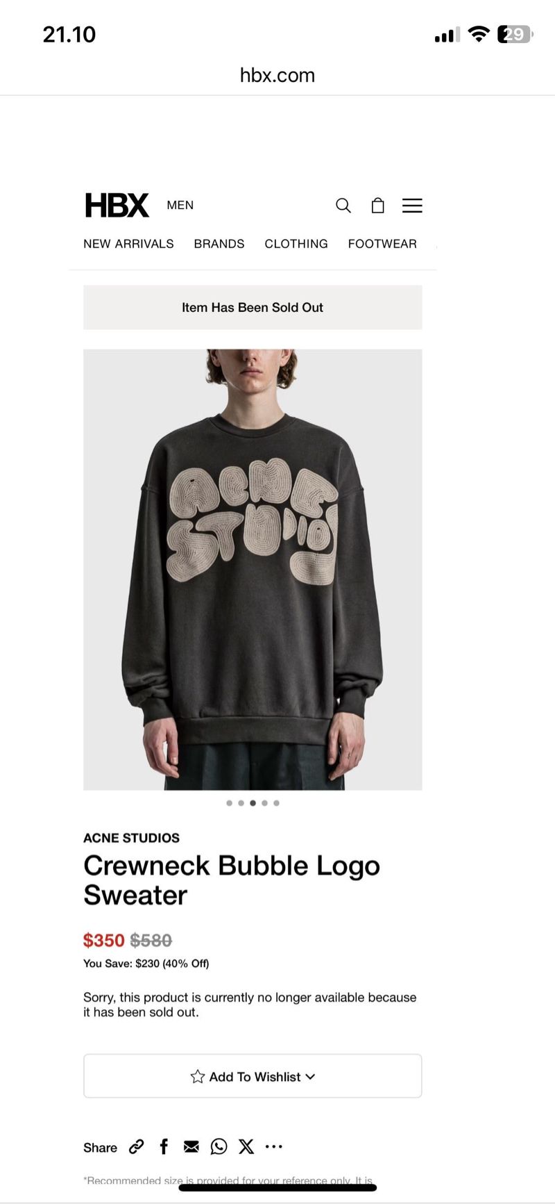 ACNE STUDIOS Crewneck Bubble Logo Sweater