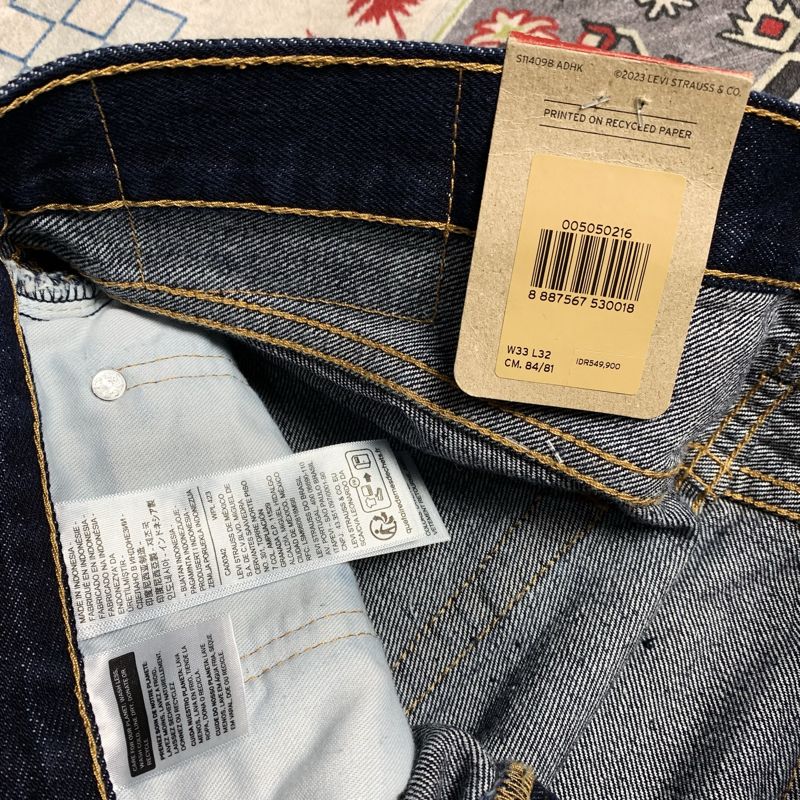 (Size 33/34) Levi’s 505 Regular Straight Indigo Jeans, foto 8