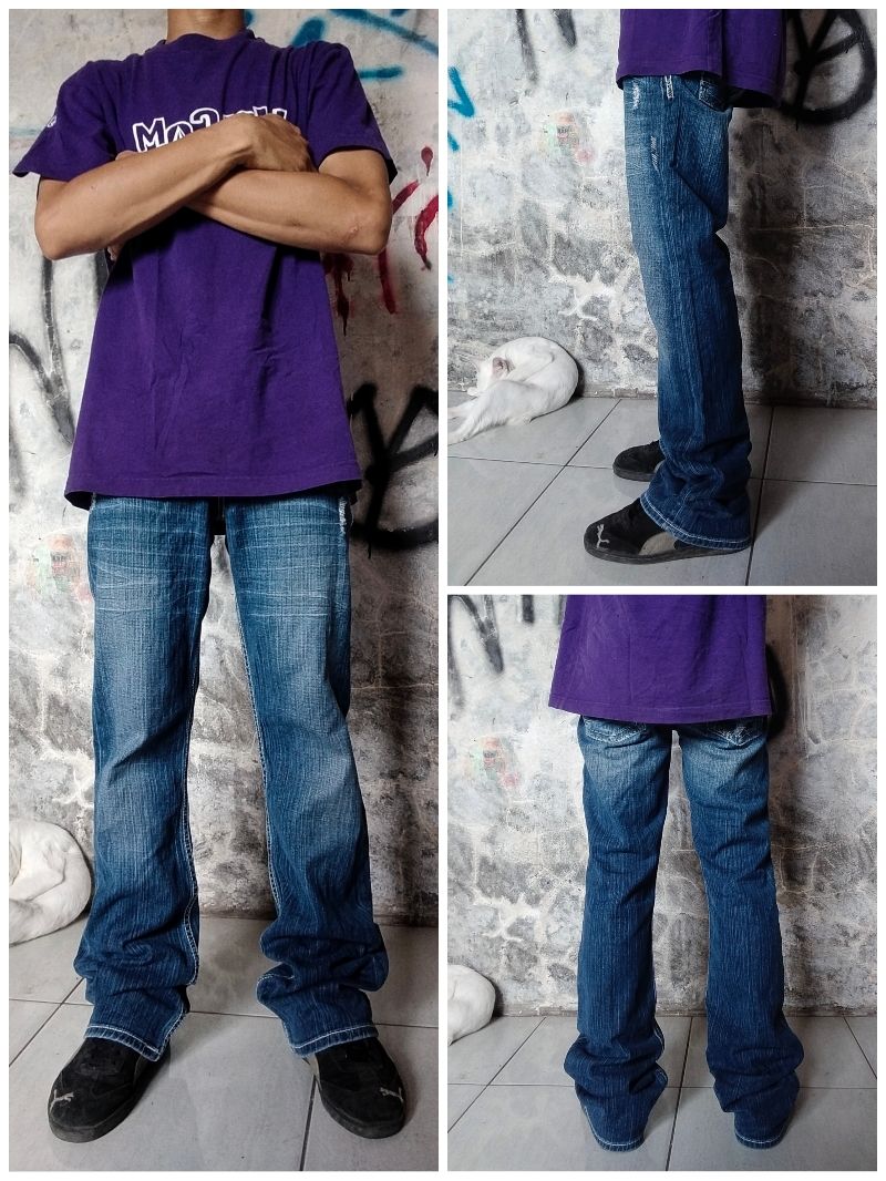Bke distressed blue wash denim, foto 2