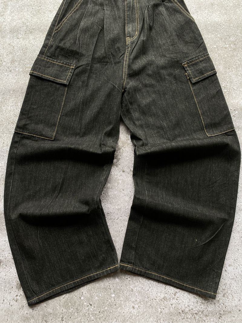 Baggye jeans cargo rawdenim black colour, foto 3