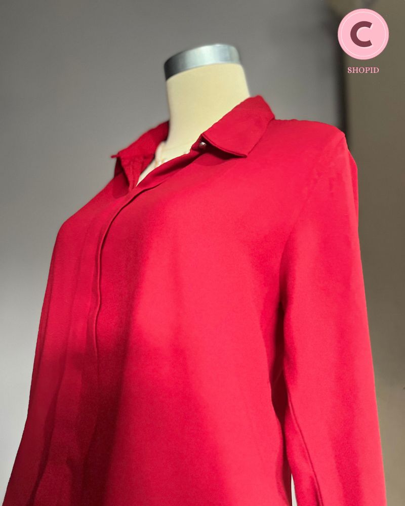 Kemeja Minimalist Wanita Red, foto 3