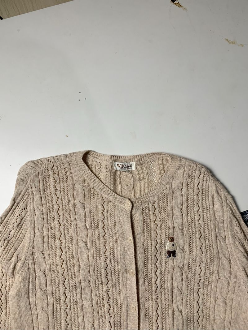 Cardingan oneck cableknit who au bear, foto 2