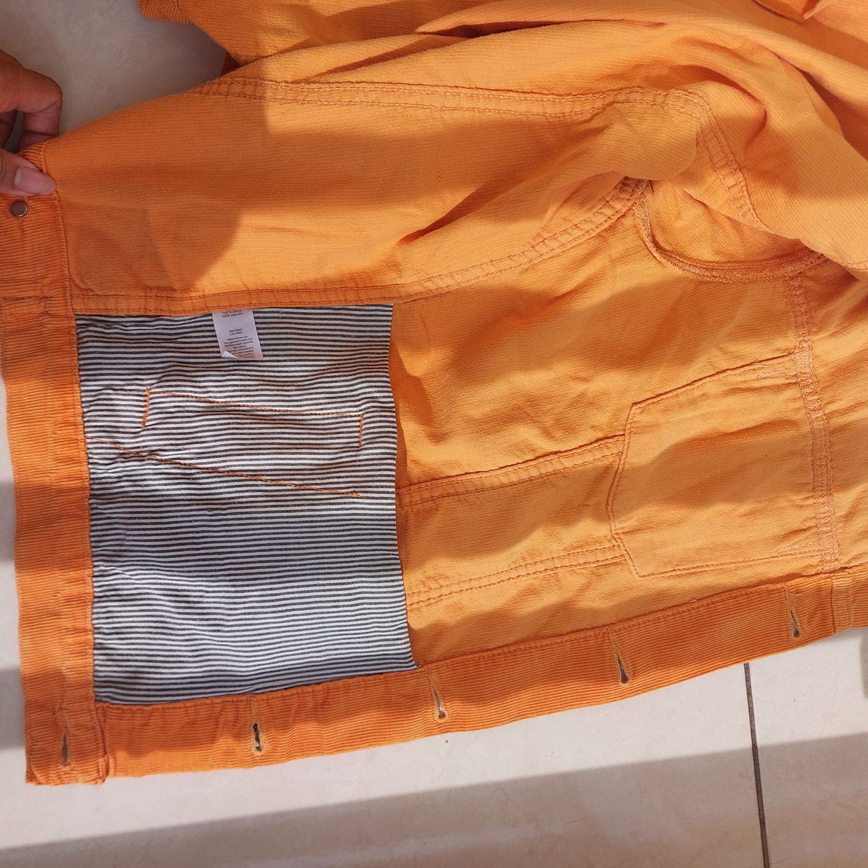 Orange Corduroy Trucker Jacket Brand: Highty, foto 4