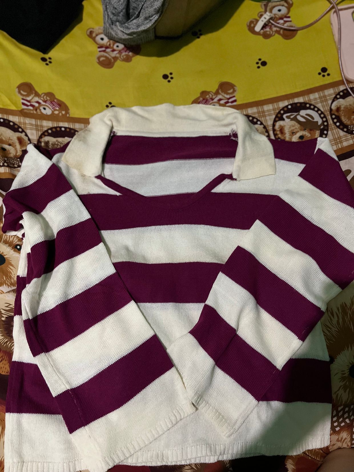 Casual Crop top Wanita burgundy