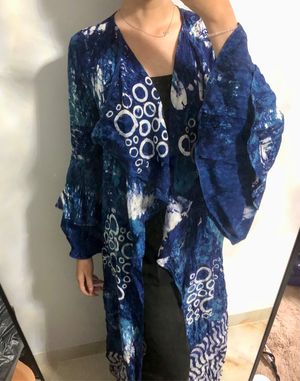 Dian pelangi blue outer batik