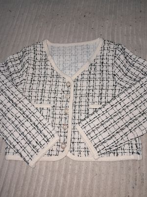 Blazer Wanita white black