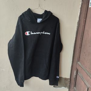 Champion Youth Pull on Hoody Sweatshirt Black Size M