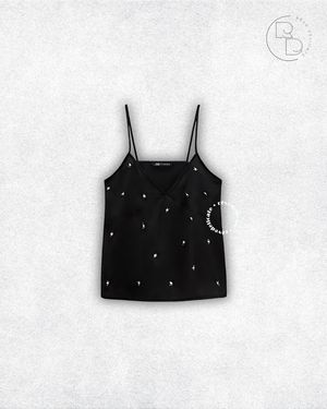 Zara Casual Minimalist Cami top Wanita black