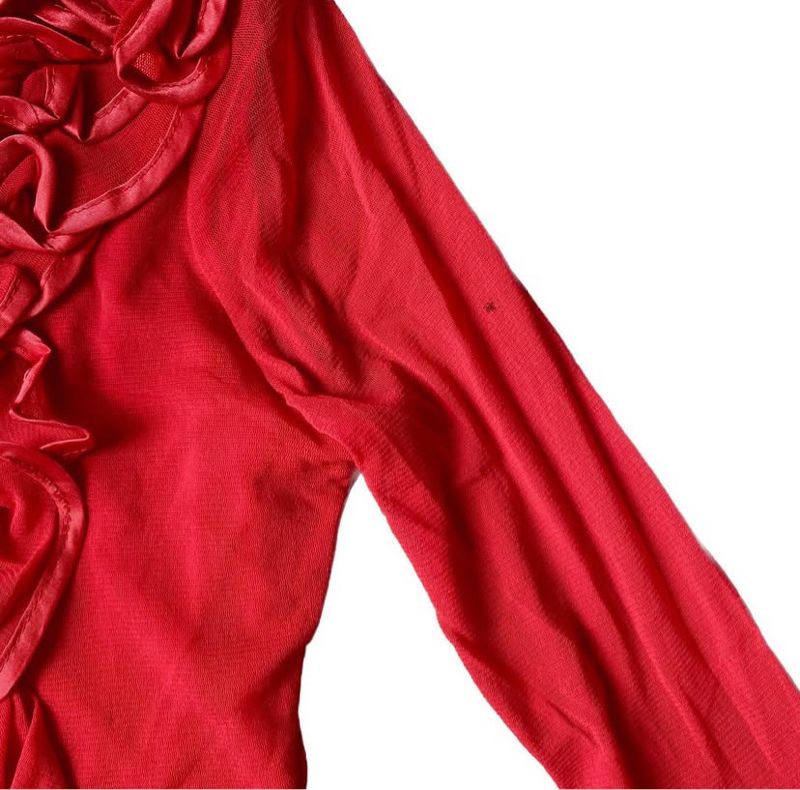 vintage y2k ruffle red top, foto 2