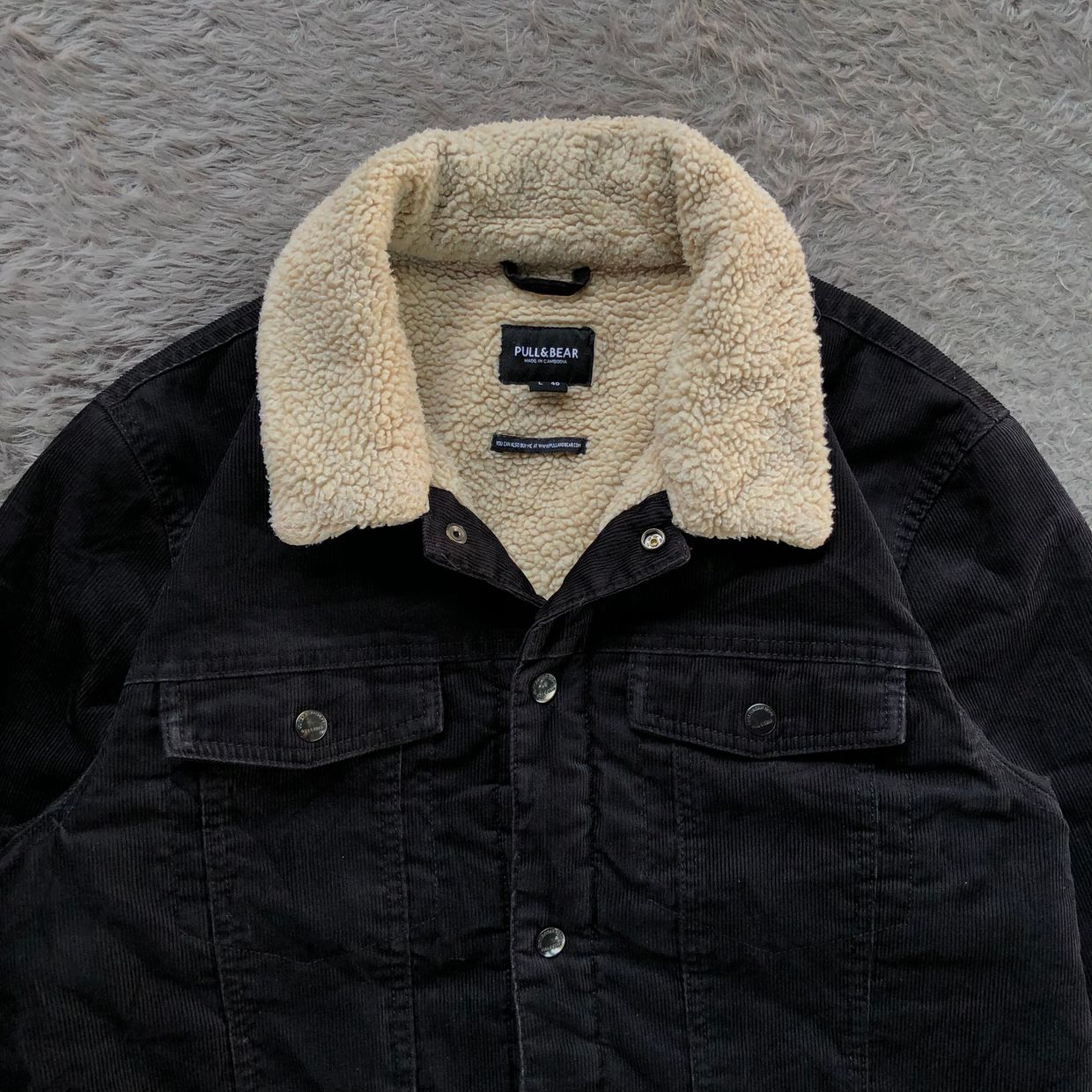 Pull & Bear Streetwear Y2K Denim jacket Pria black, foto 3