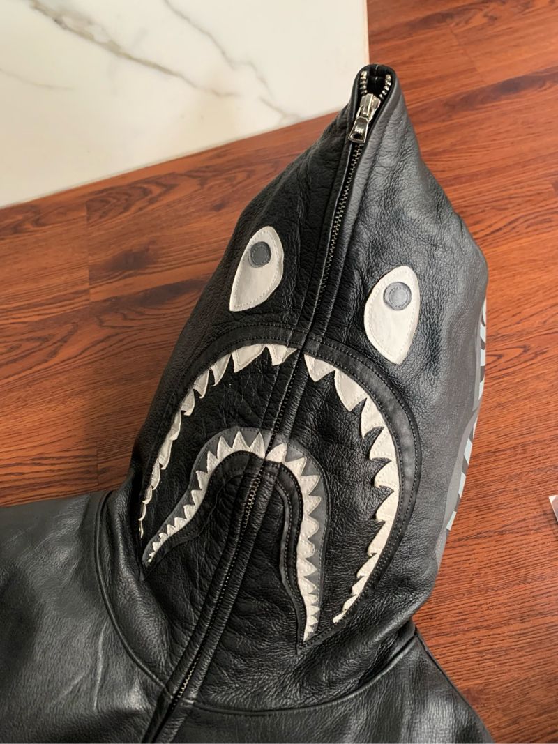 Jaket Kulit A Bathing Ape BAPE Leather Jacket, foto 4