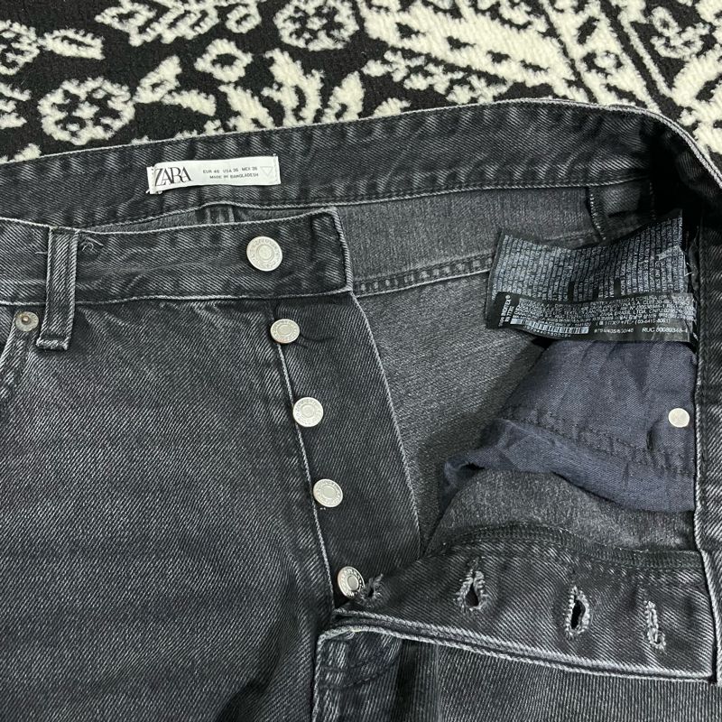 Zara blackjeans snow full button straight fit, foto 4
