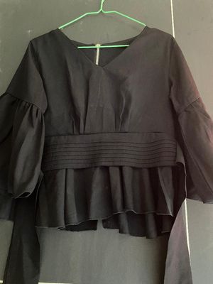 black knit shirt