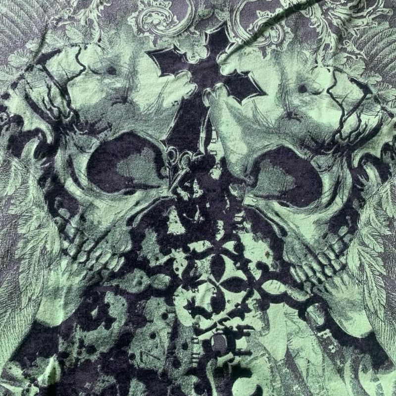 Y2K Retribution Aflliction Skull Goth vintage tee, foto 5