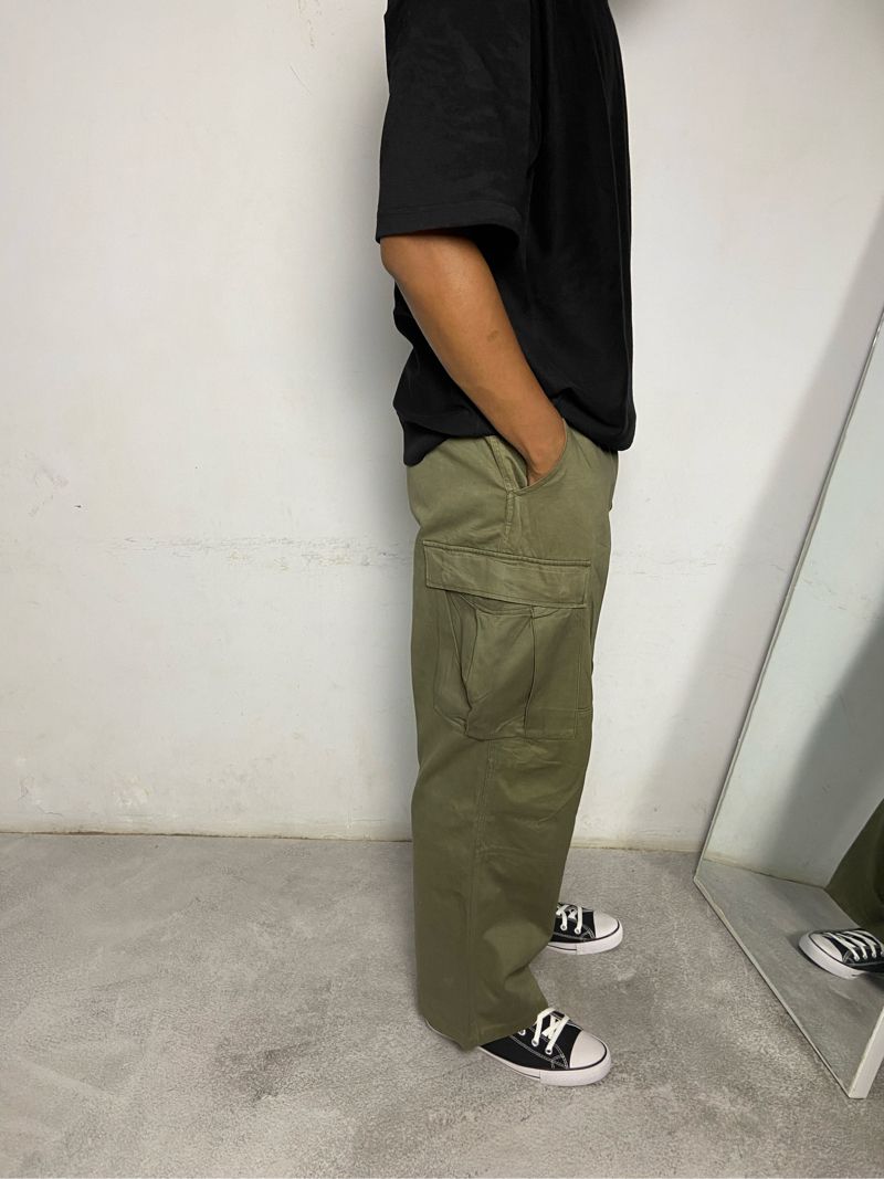 BAGGY ARMY GREEN CARGO PANTS, foto 2