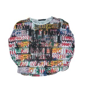 Samuel & kevin all over print graphic top depop y2k