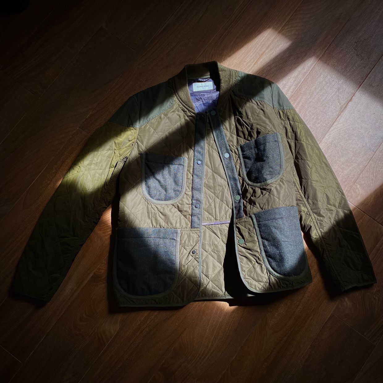 Global Work Vintage Casual Bomber jacket Pria green, foto 2
