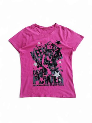 Japanese brand pink graphic women top