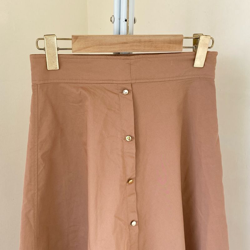 Flare Brown Gold Button Skirt, foto 2