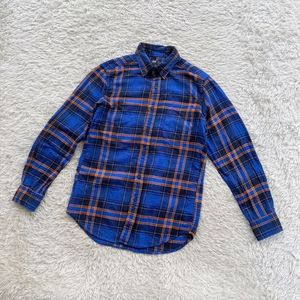 Uniqlo Kemeja Flannel Long Sleeve Shirt Regular Fit 89 Blue
