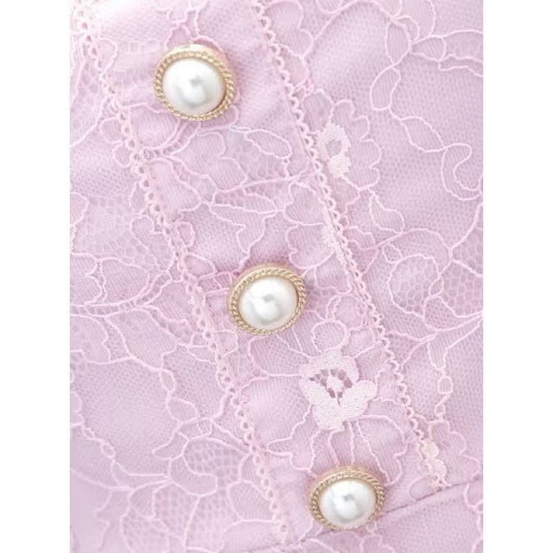 Pomelo Lace Square Neck Cami - Baby Pink, foto 3