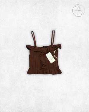 Zara Casual Y2K Cami top Wanita brown
