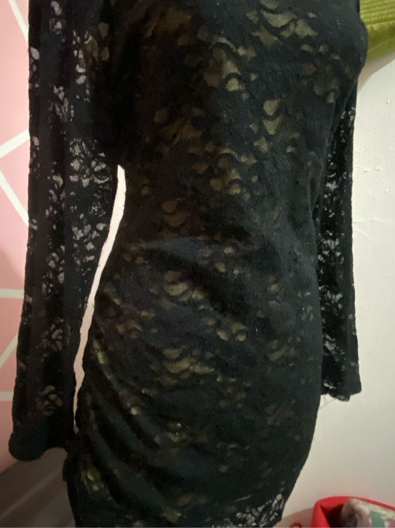 Minidress brokat lace pressbody, foto 3