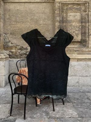 Black lace cami top