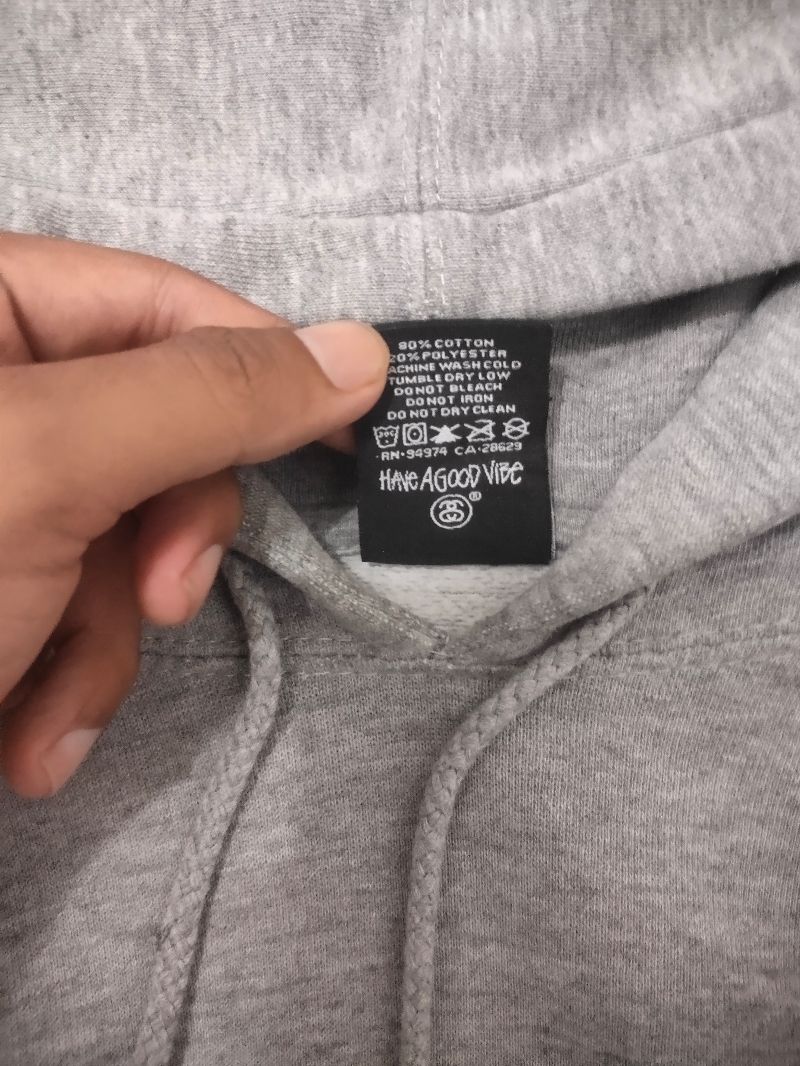 Hoodie Stussy Basic Grey, foto 5