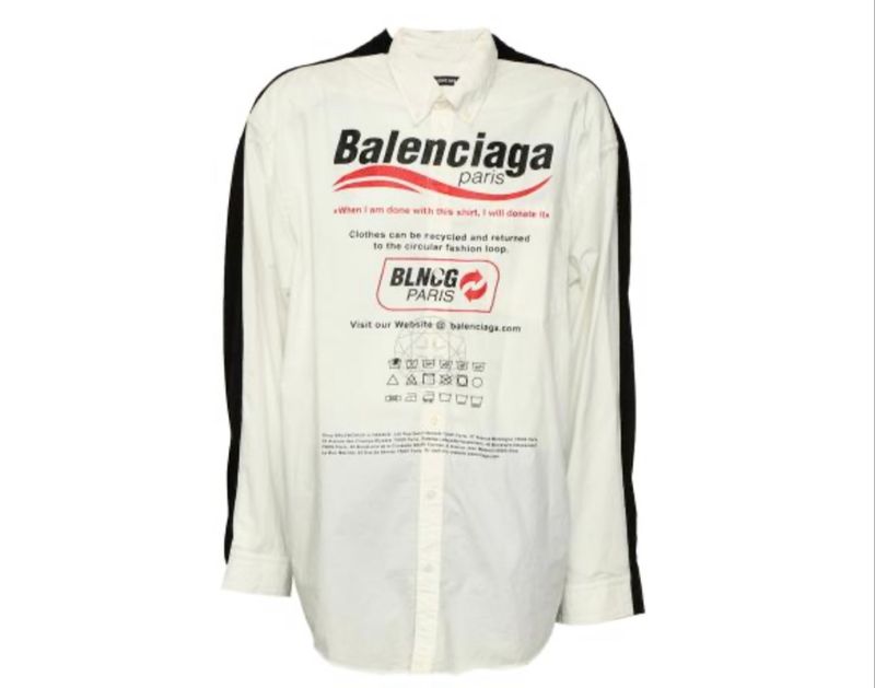 BALENCIAGA LOGO TWO TONE OVERSIZE SHIRT, foto 4