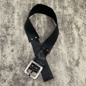 Leather belt black sintetis