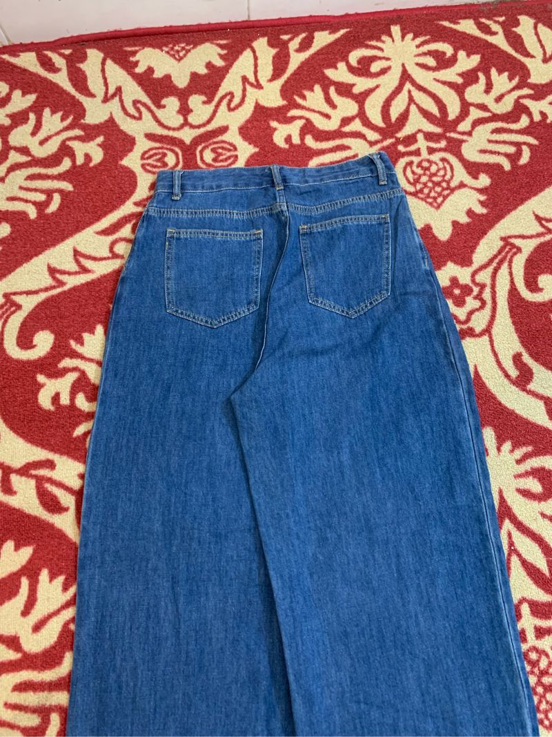 ballon pants jeans blue wide leg, foto 7