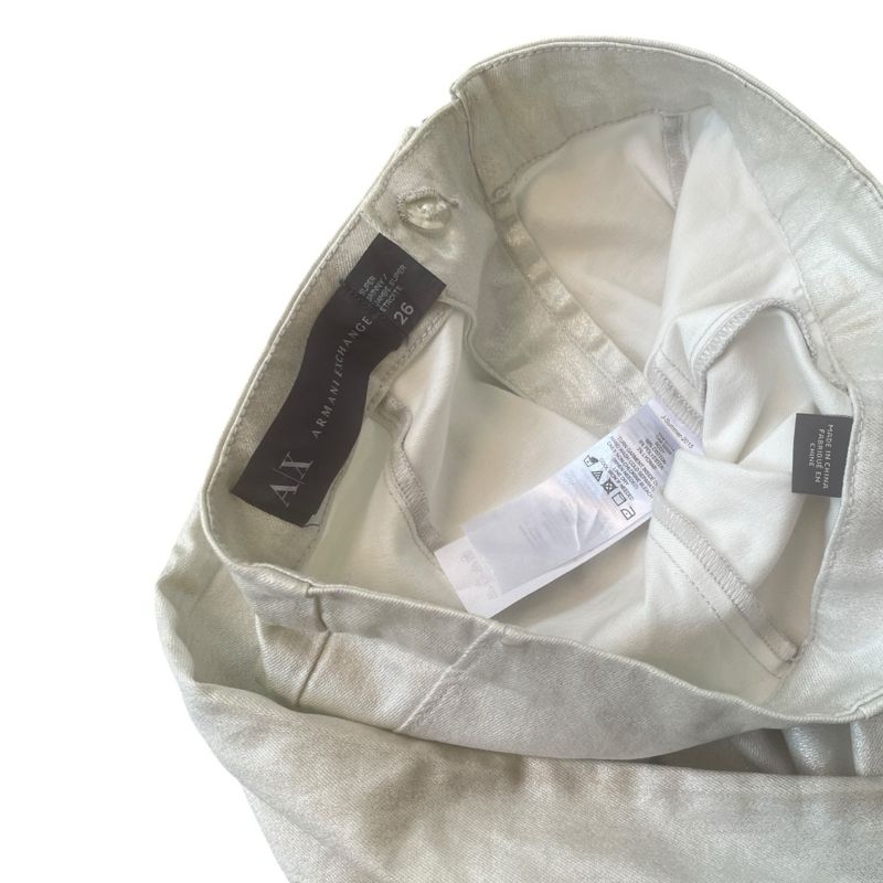 armani exchange metallic silver denim pants, foto 4