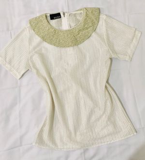 Blouse putih baju organza mesh